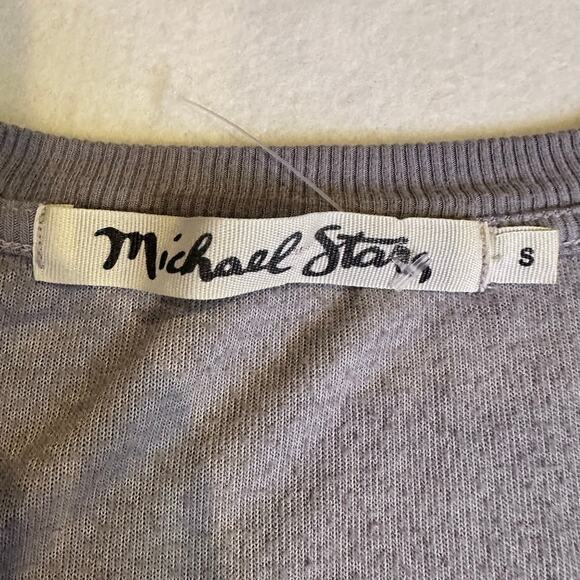 Michael stars velvet galvanized gray slouchy v neck short sleeve blouse small - Picture 8 of 10